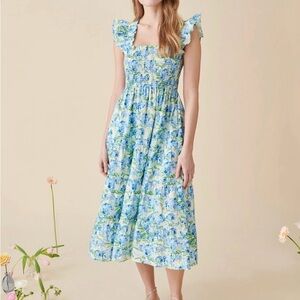 Hill House x La Coqueta Watercolor Hydrangea Dress